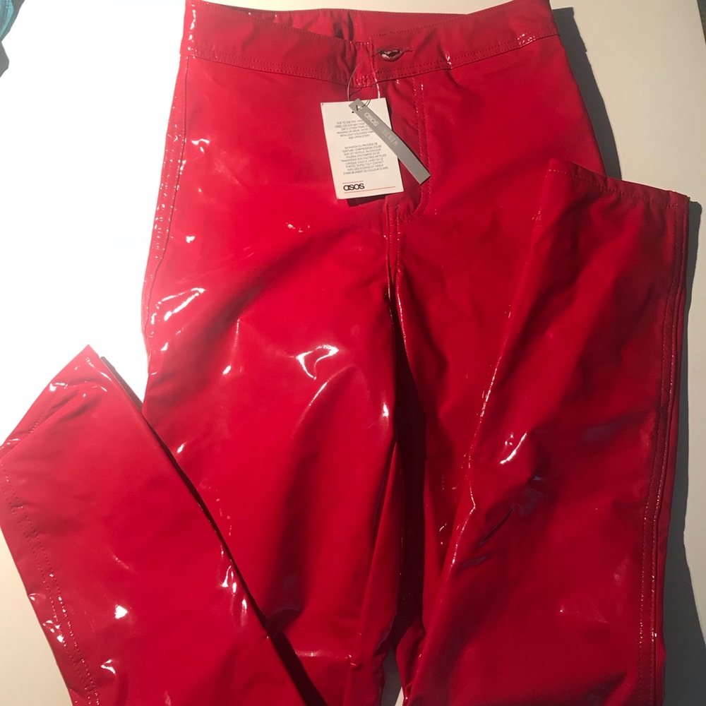 Brand new out of stock red patent pants